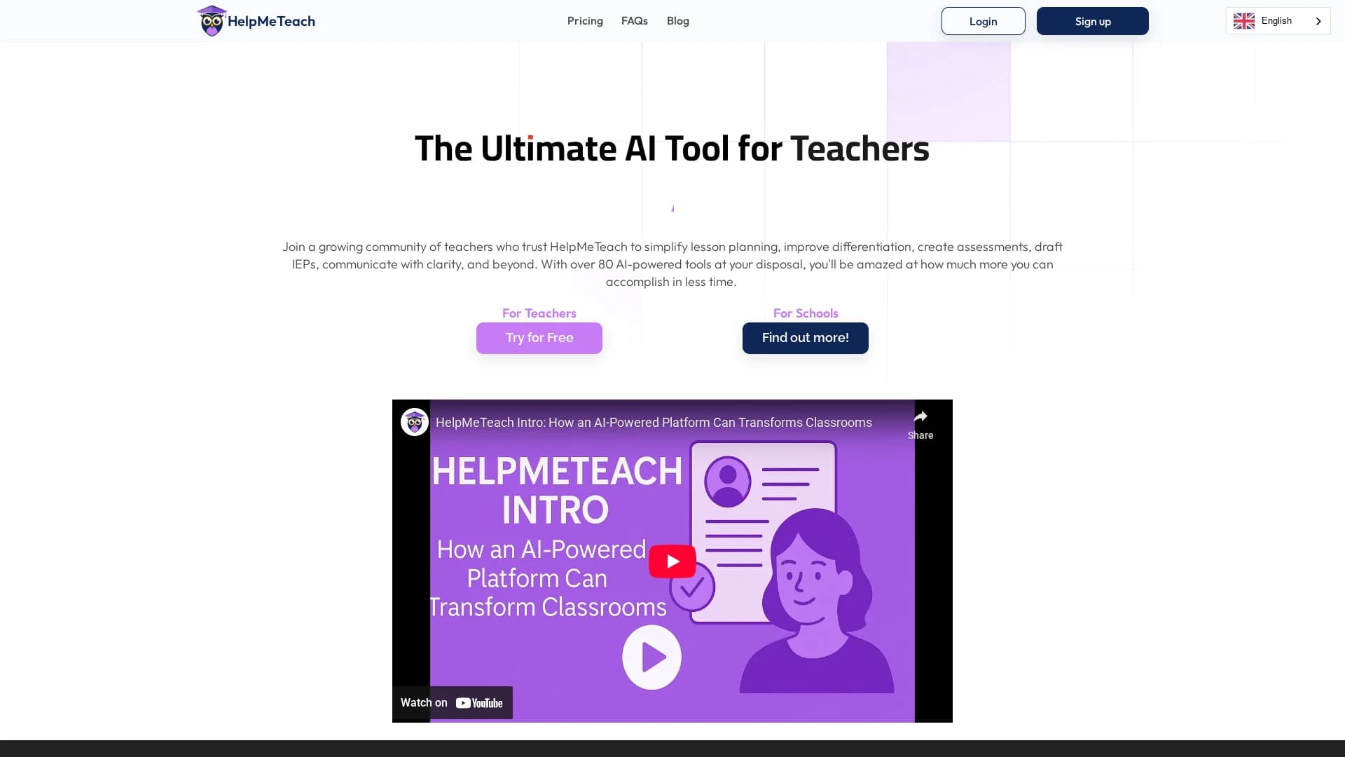 helpmeteach-ai homepage