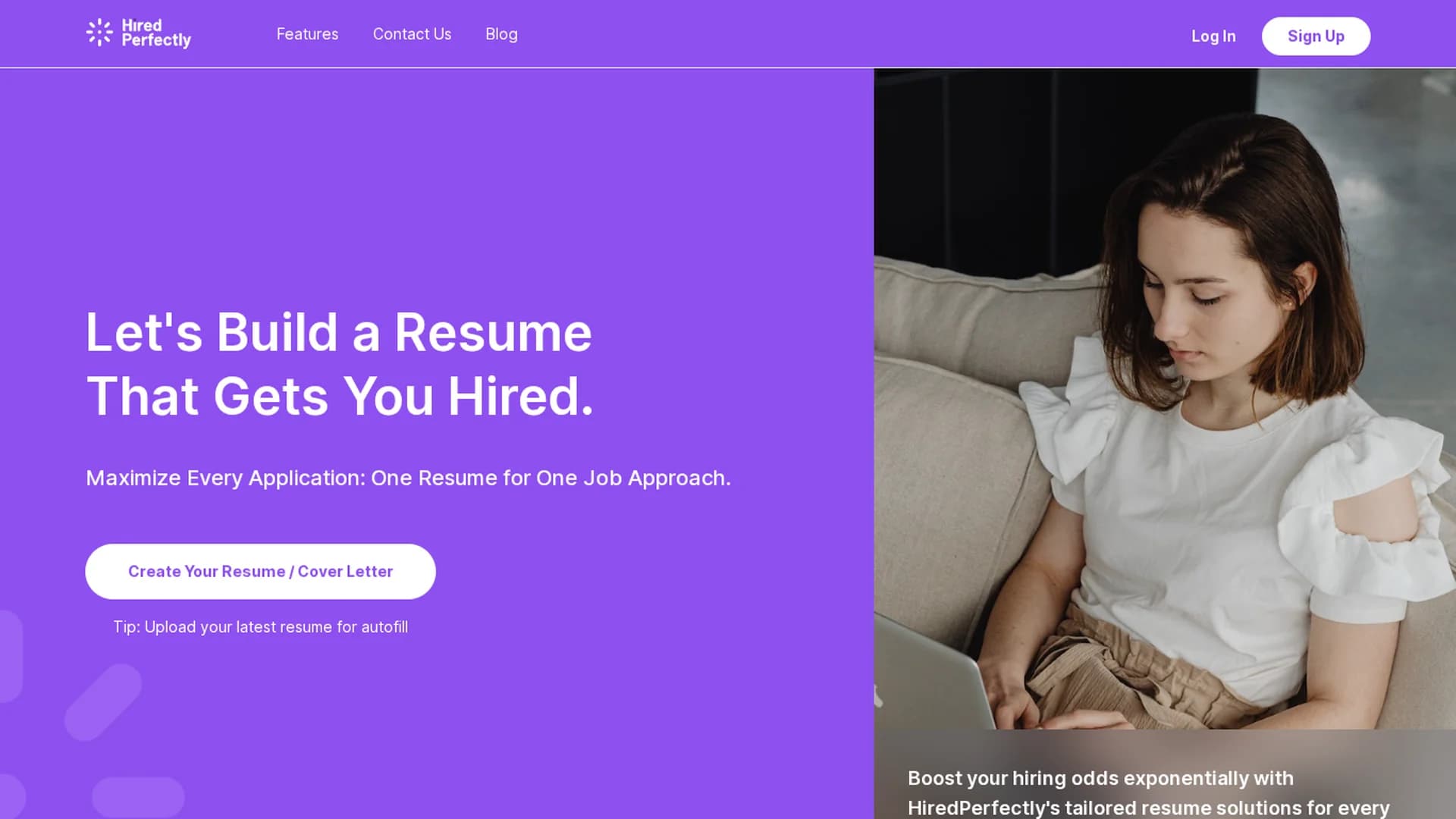 hiredperfectly homepage