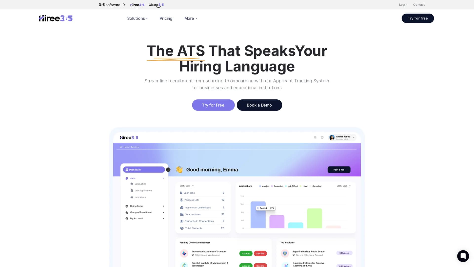 hiree365 homepage