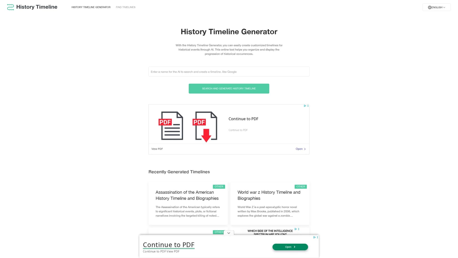 history-timeline-generator homepage