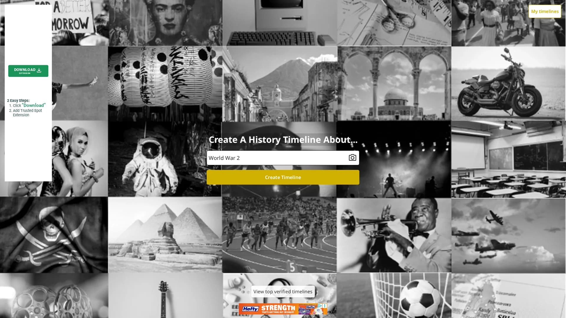 history-timelines homepage