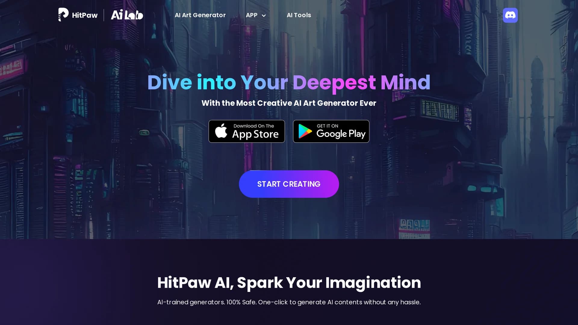 hitpaw-ai-image-generator homepage