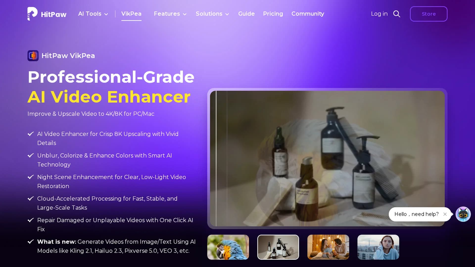 hitpaw-video-enhancer homepage
