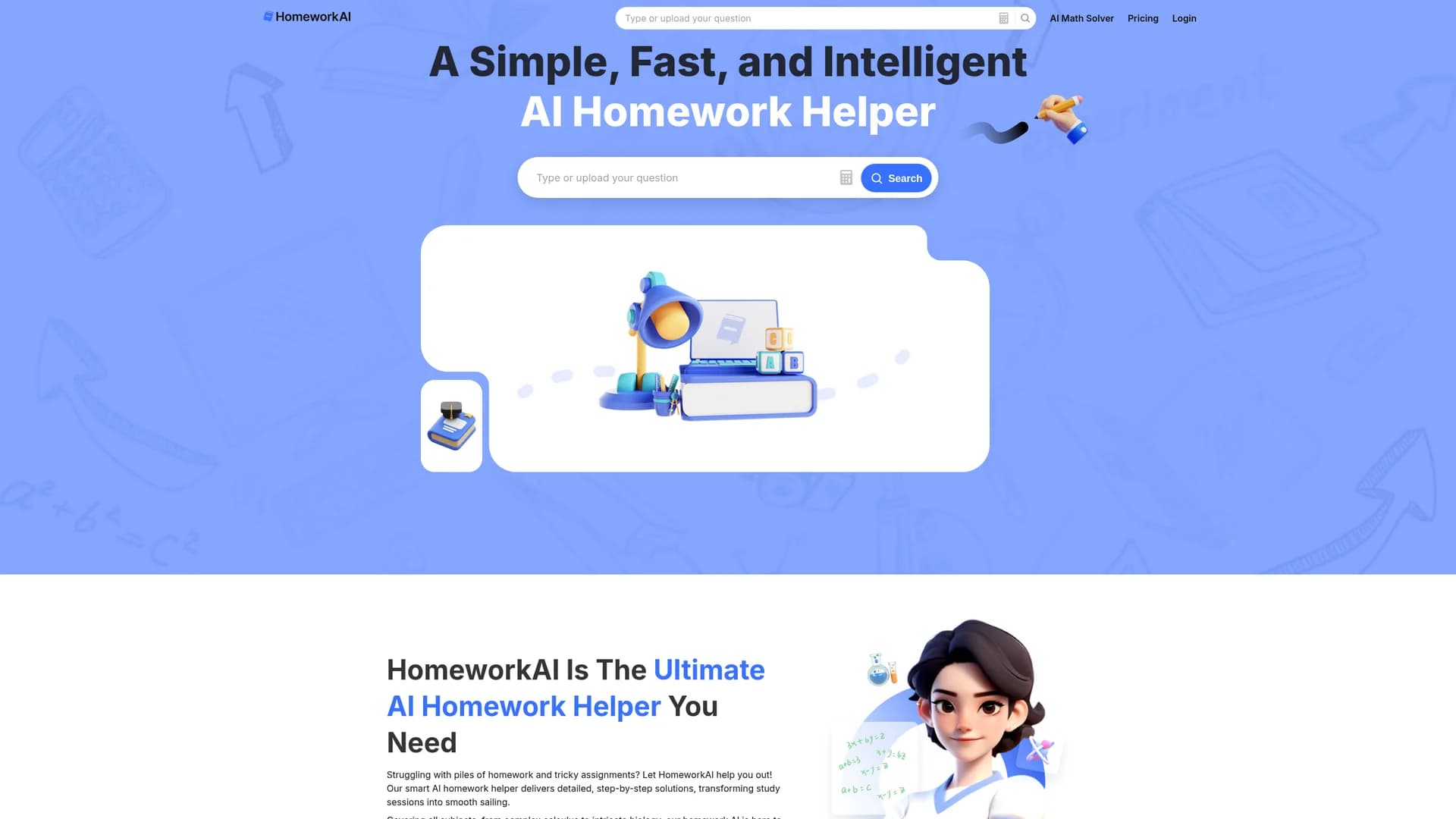 homeworkai-ai homepage