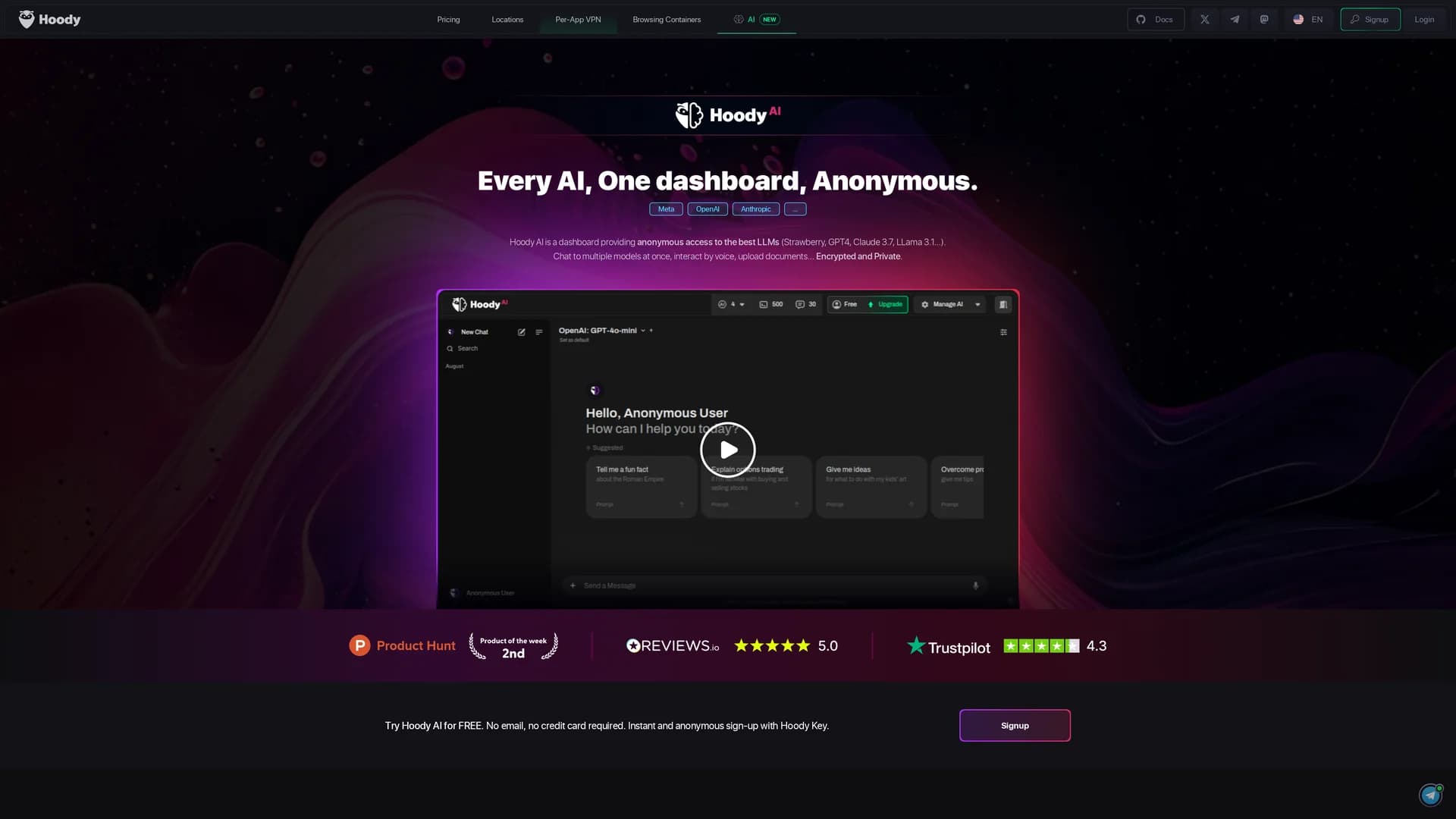 hoody-ai homepage