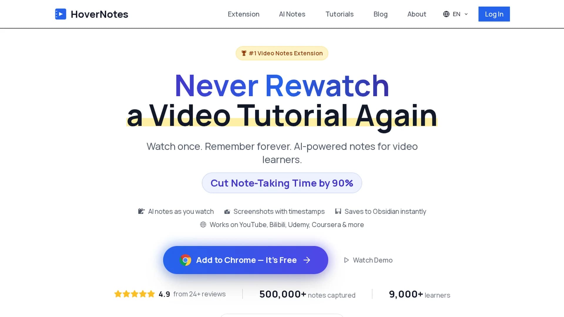 hovernotes homepage