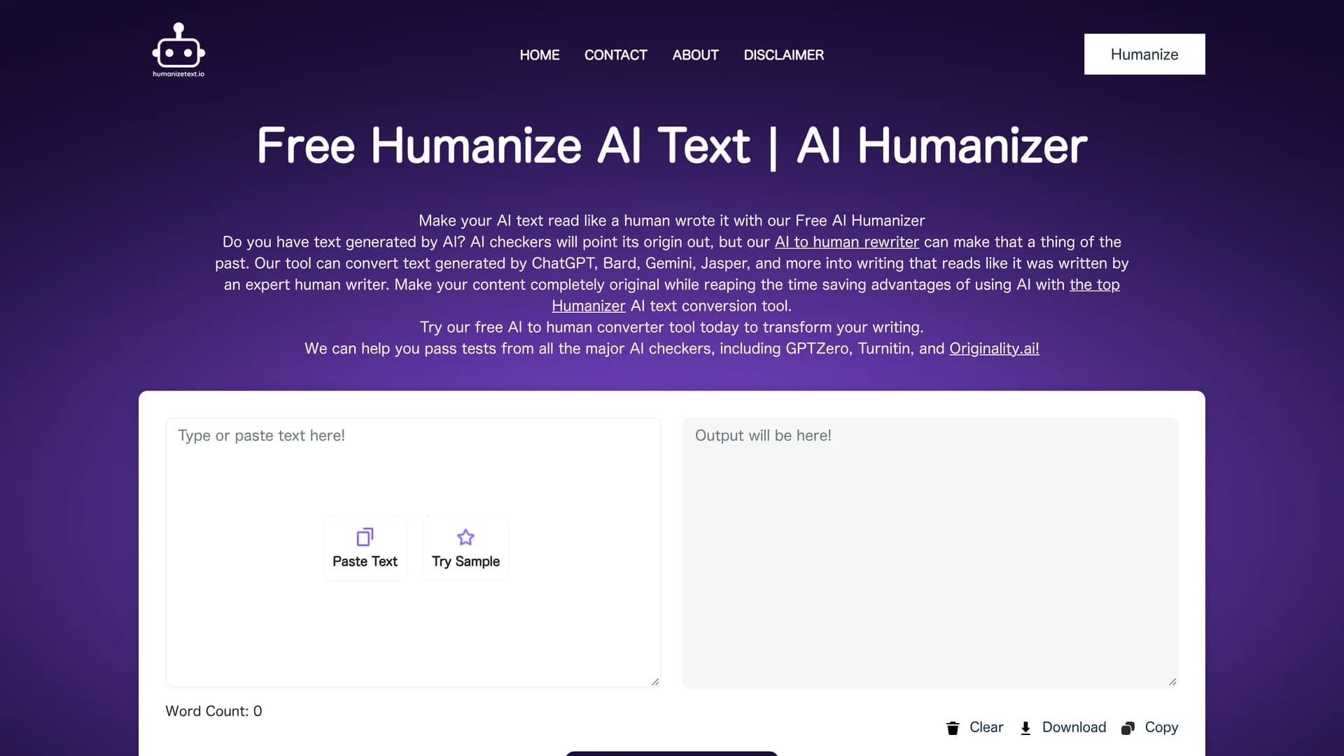 humanize-ai homepage
