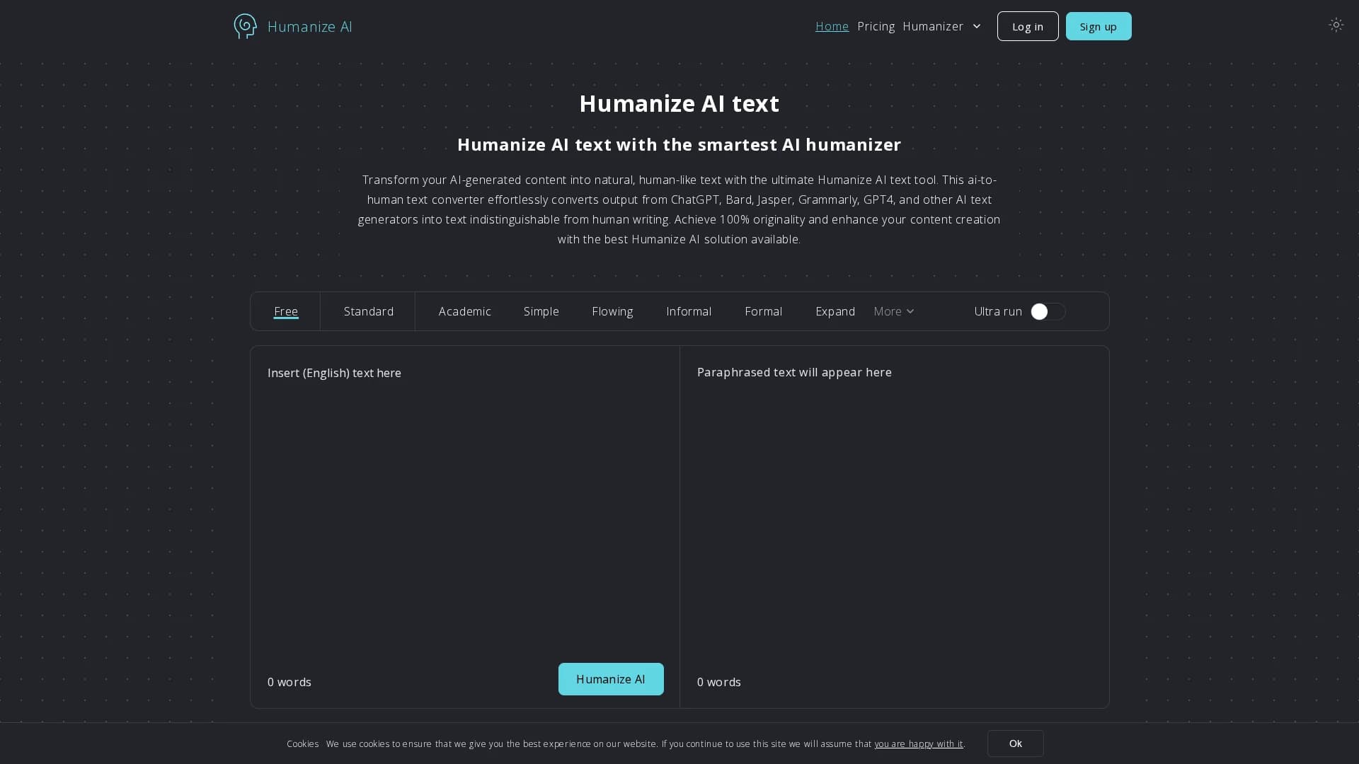 humanizeai homepage