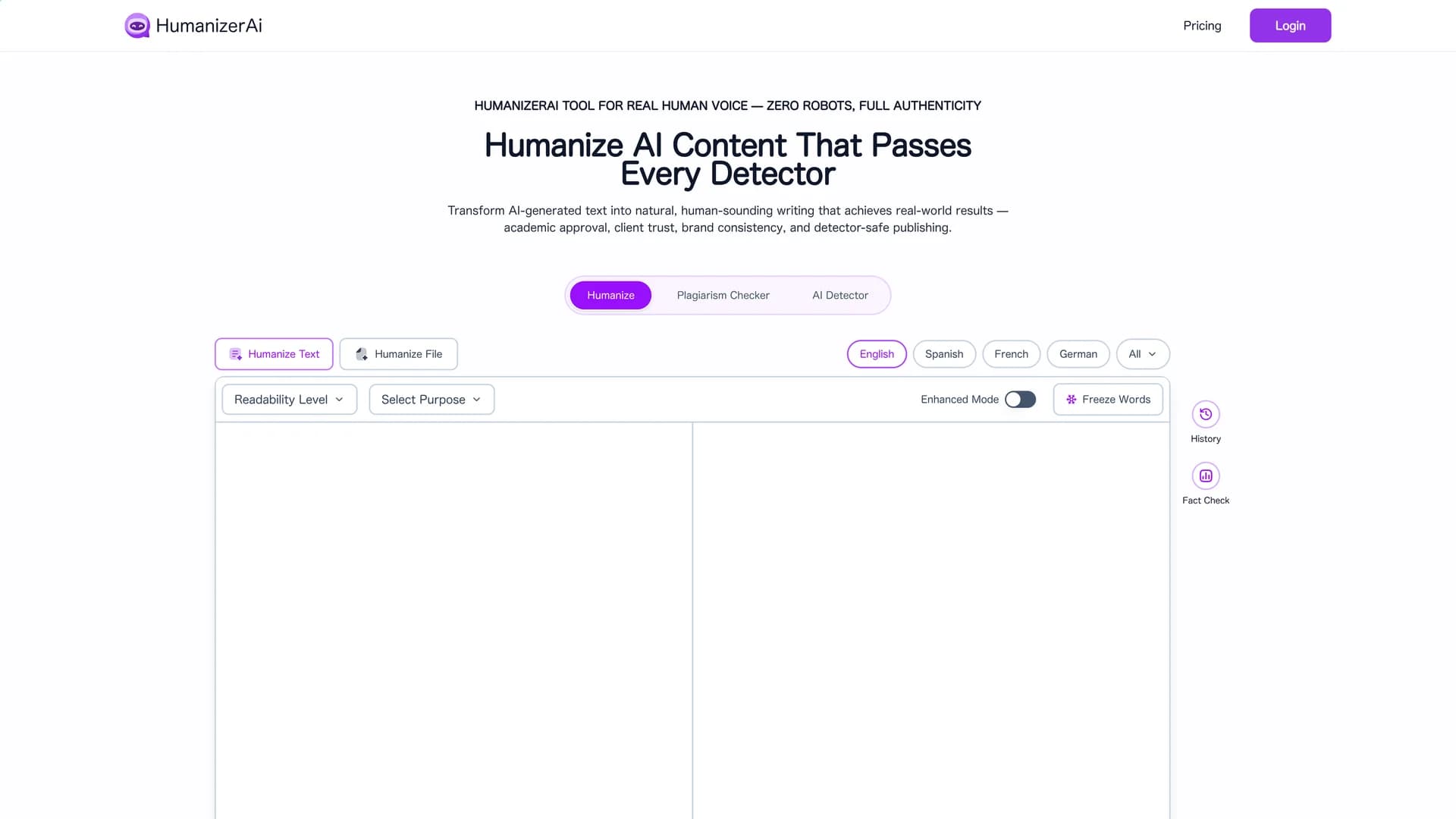 humanizerai-ai homepage
