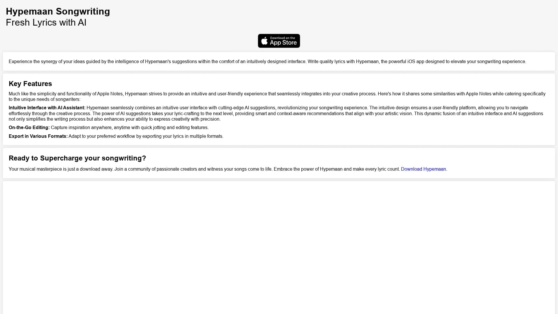 hypemaan-songwriting homepage