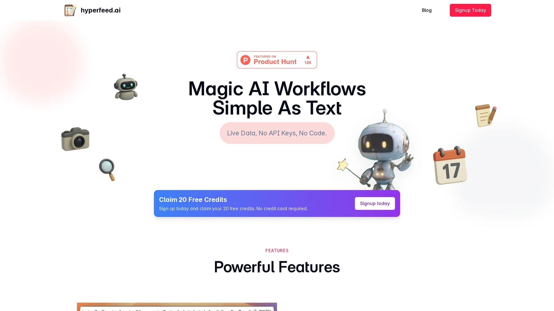 hyperfeed-ai homepage