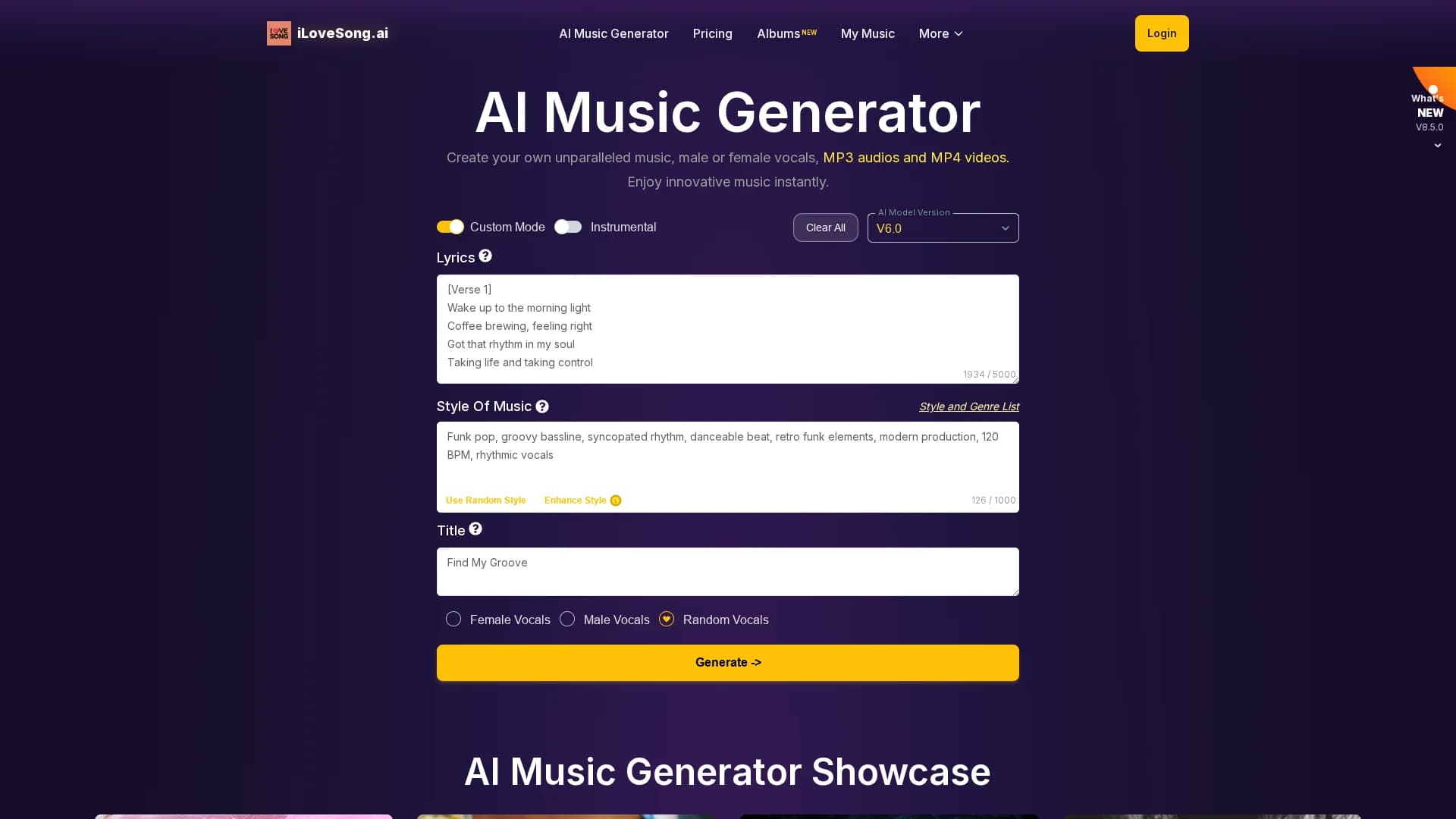 ilovesong-ai homepage