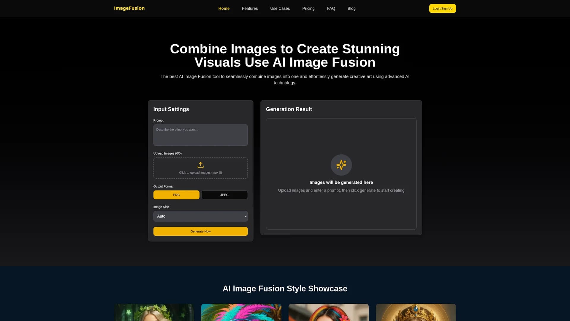 imagefusionai homepage