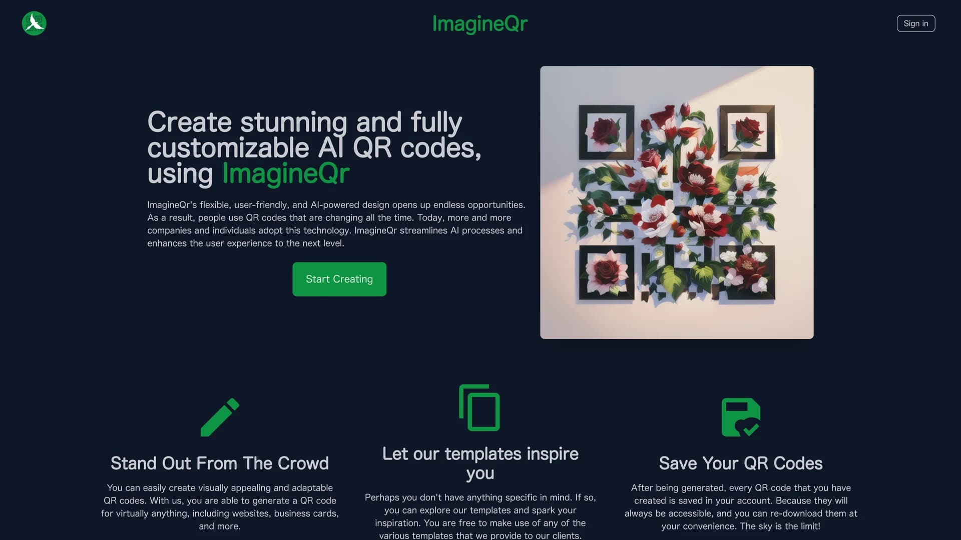 imagineqr homepage
