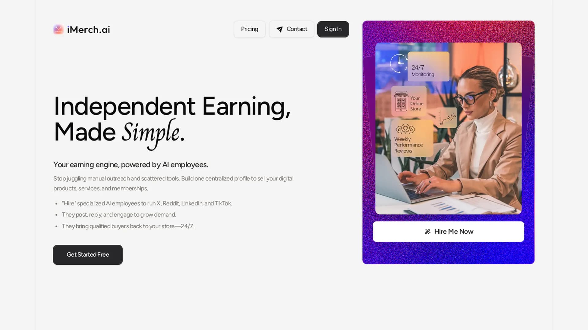 imerch-ai homepage