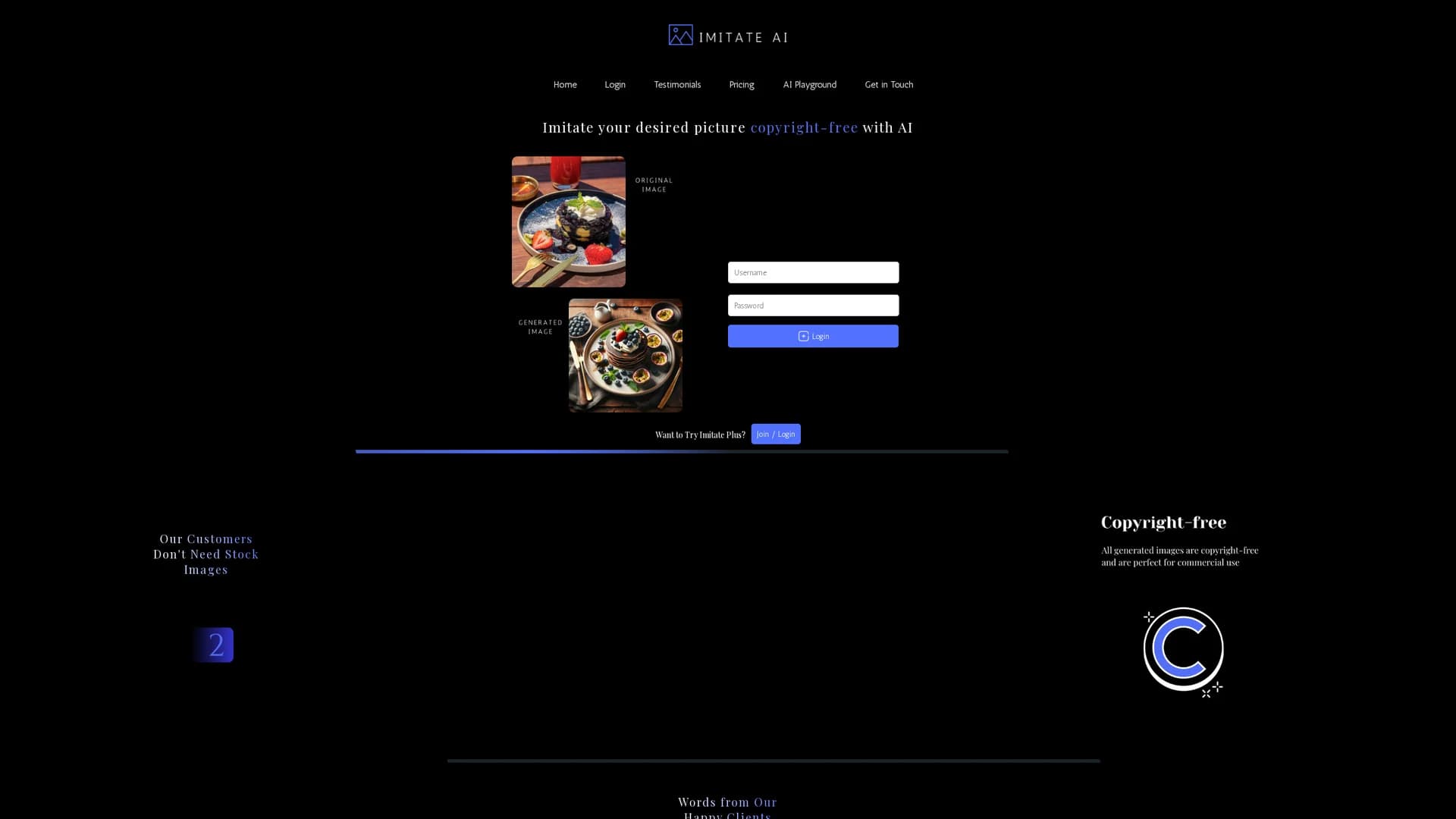 imitate-ai homepage