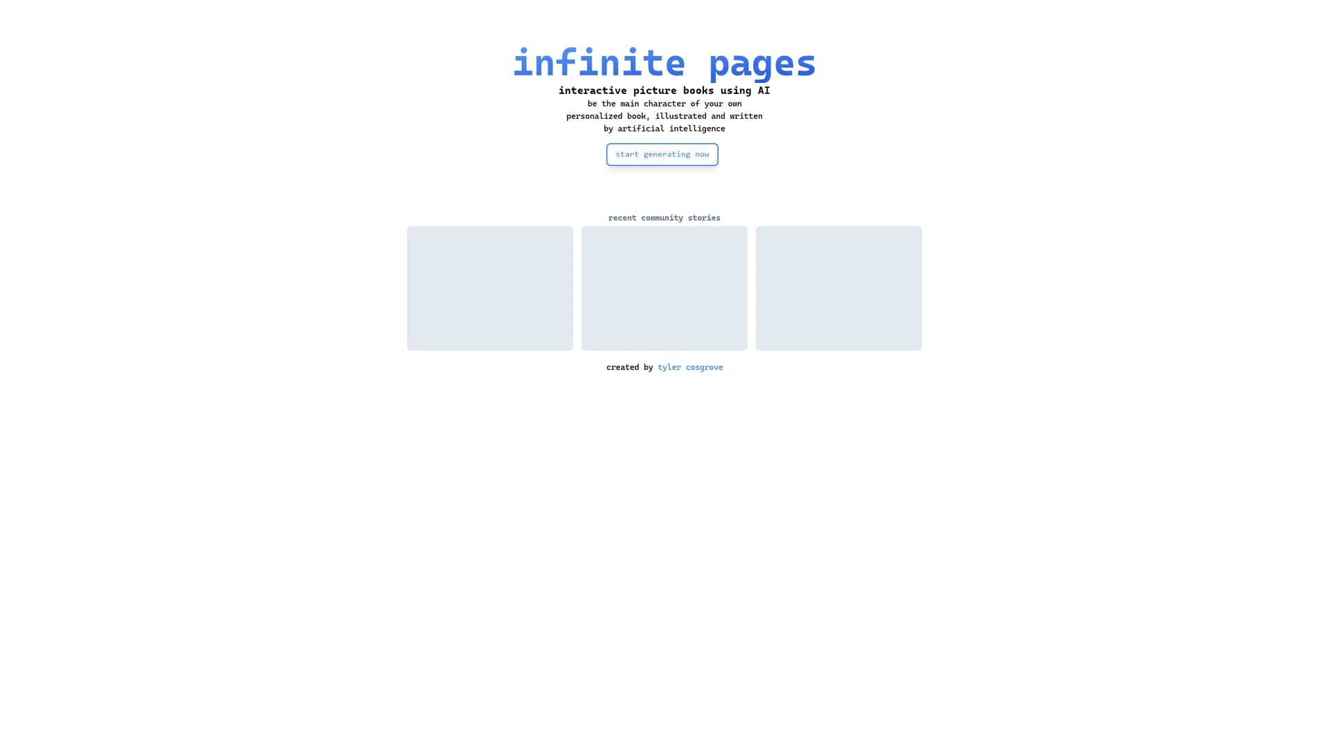 infinite-pages homepage