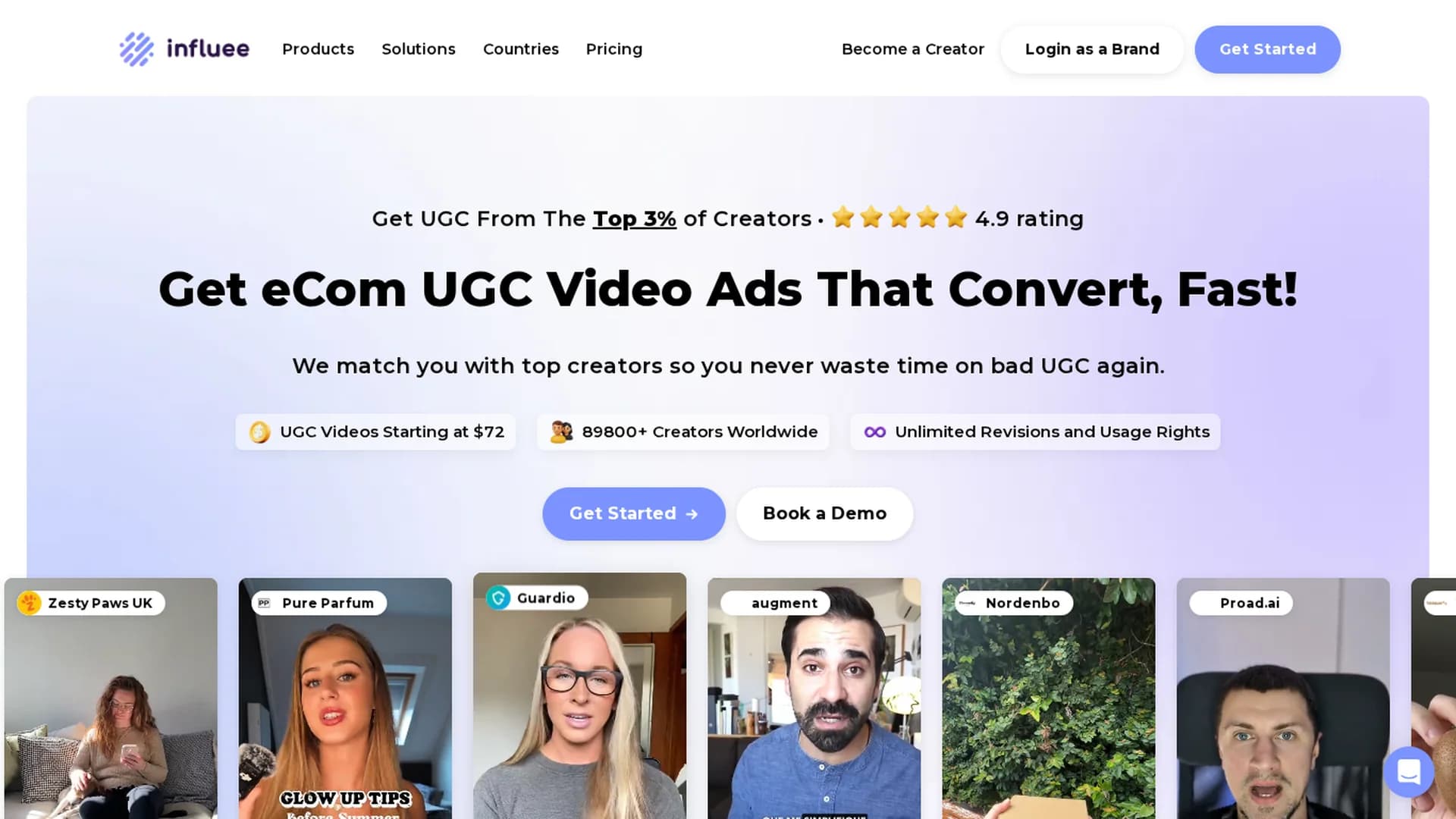 influee homepage