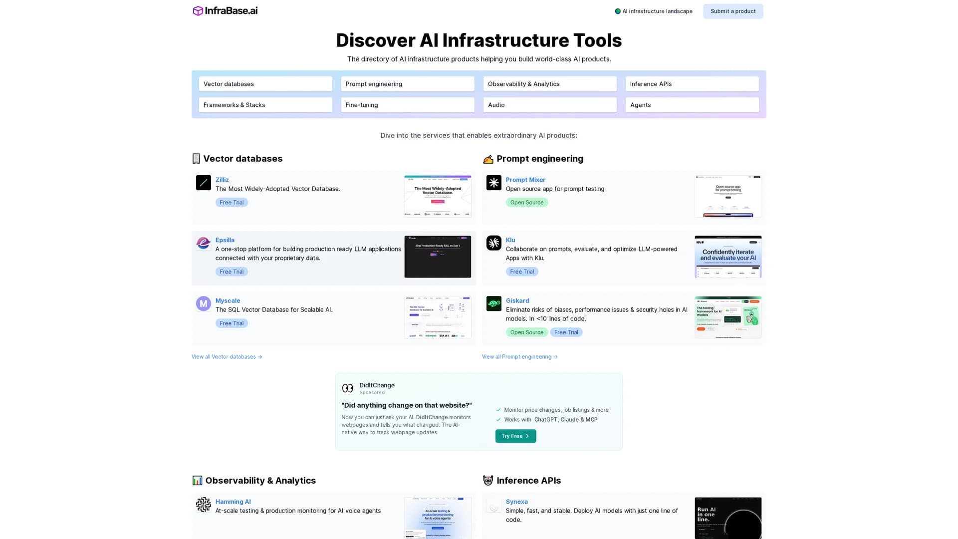 infrabase-ai homepage