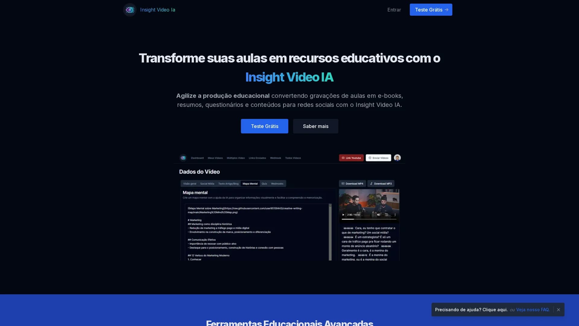 insight-video-ia homepage
