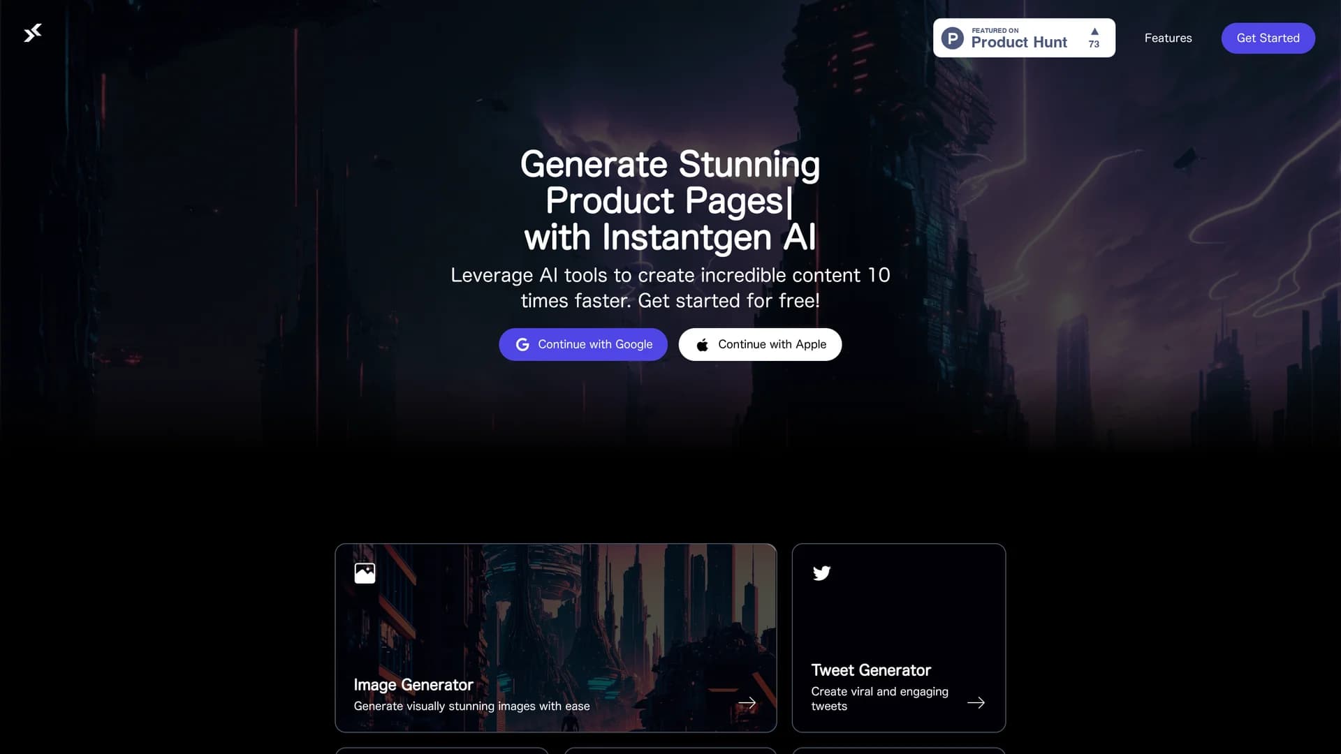 instantgen-ai homepage