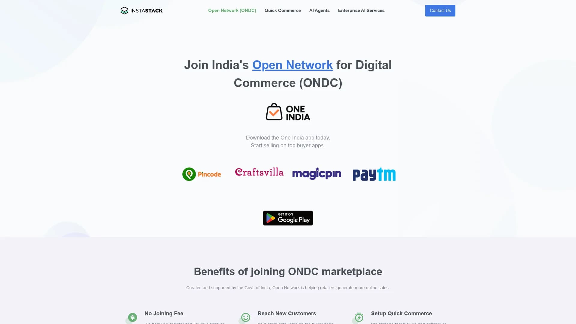 instastack homepage