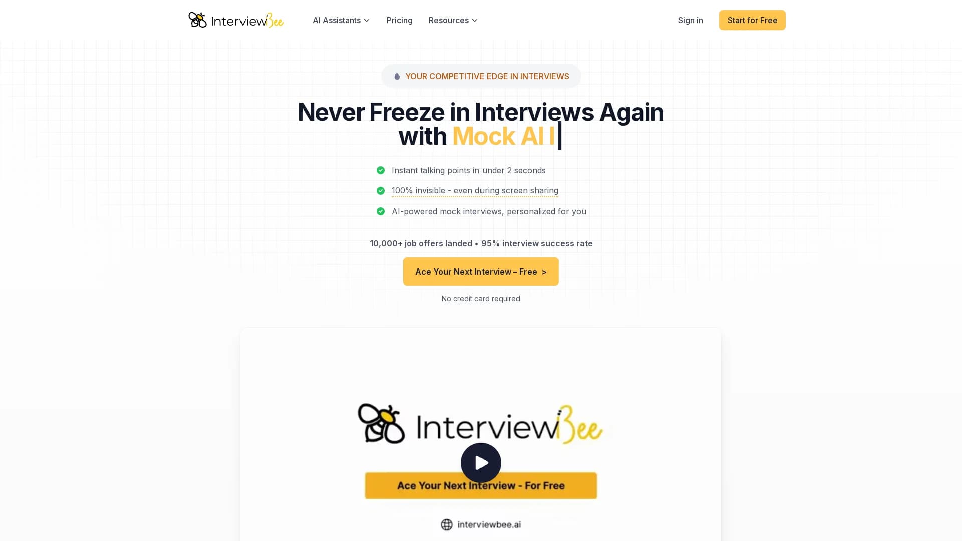 interviewbee-ai homepage