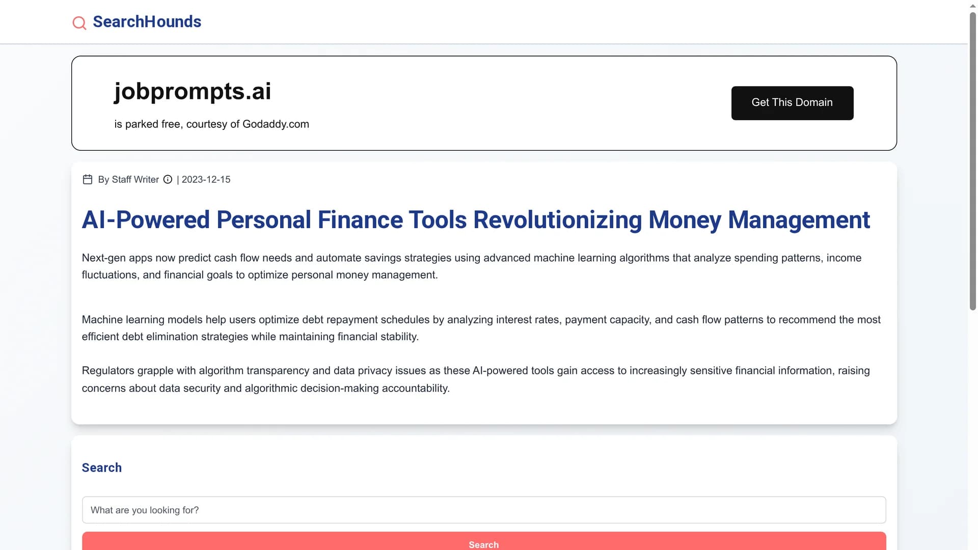 job-prompts homepage