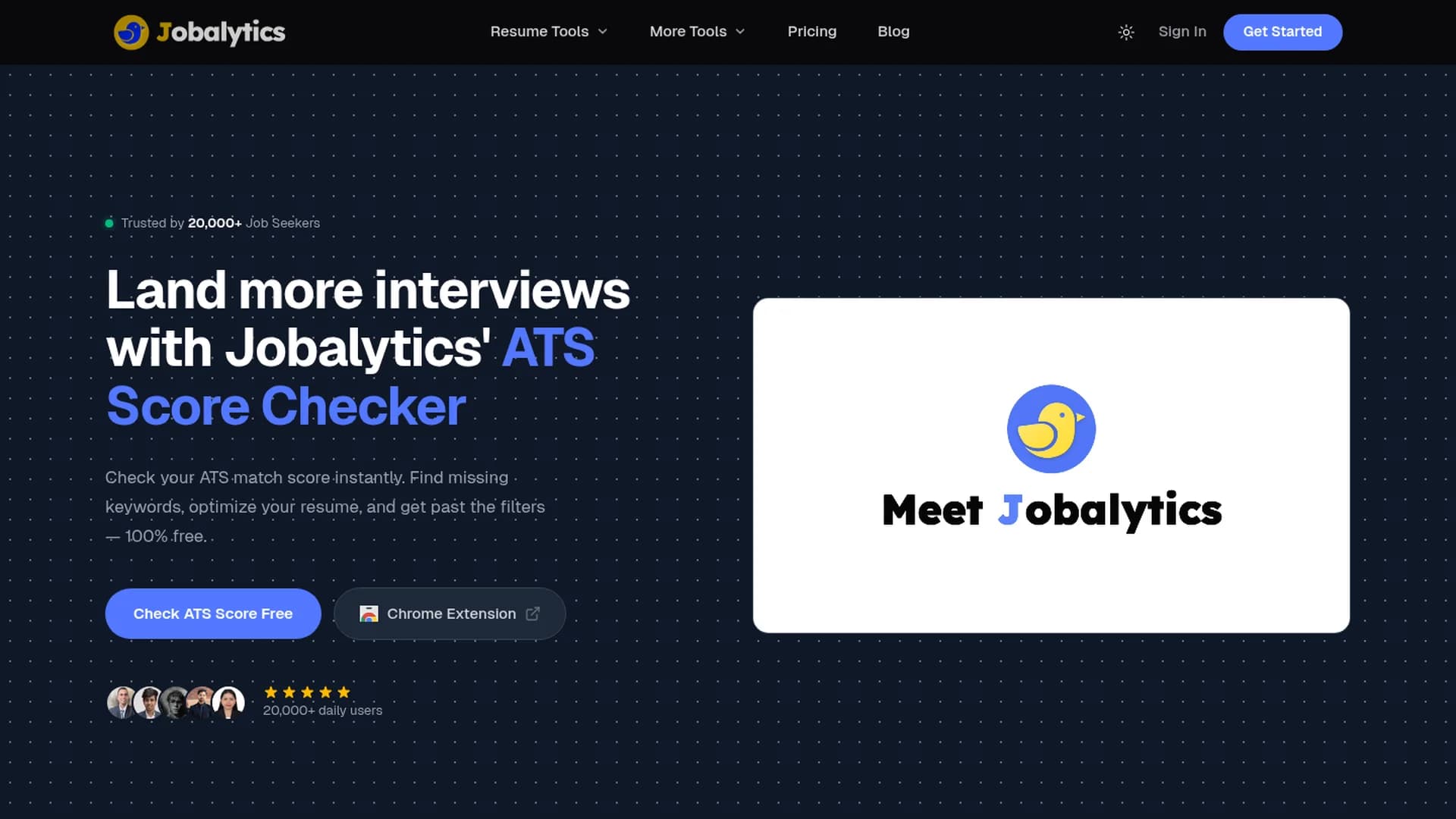 jobalytics homepage