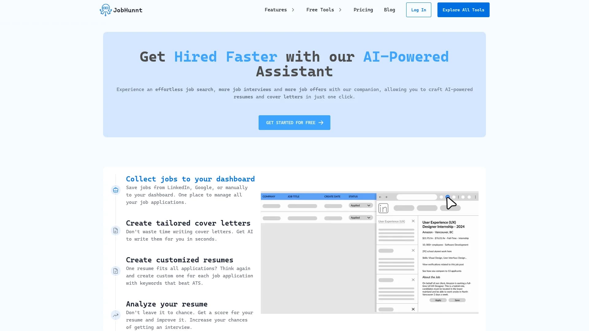 jobhunnt homepage