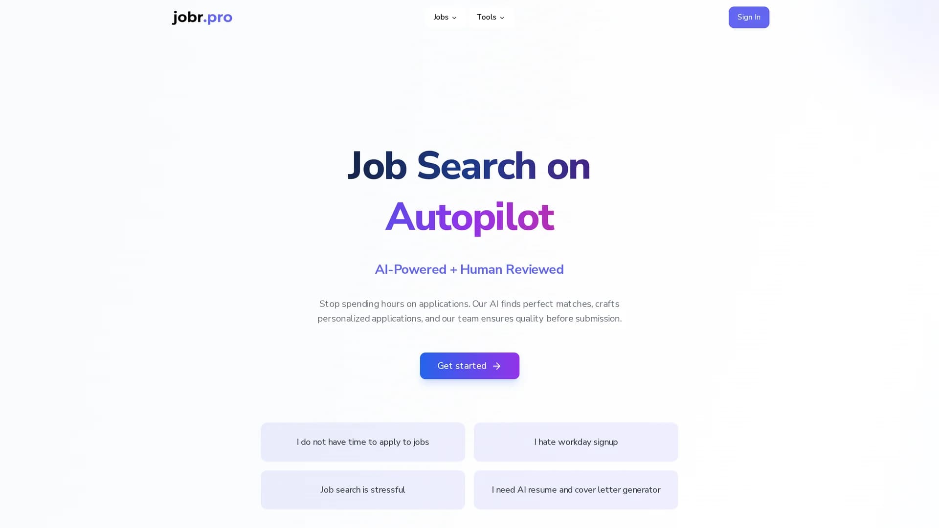 jobr-pro homepage
