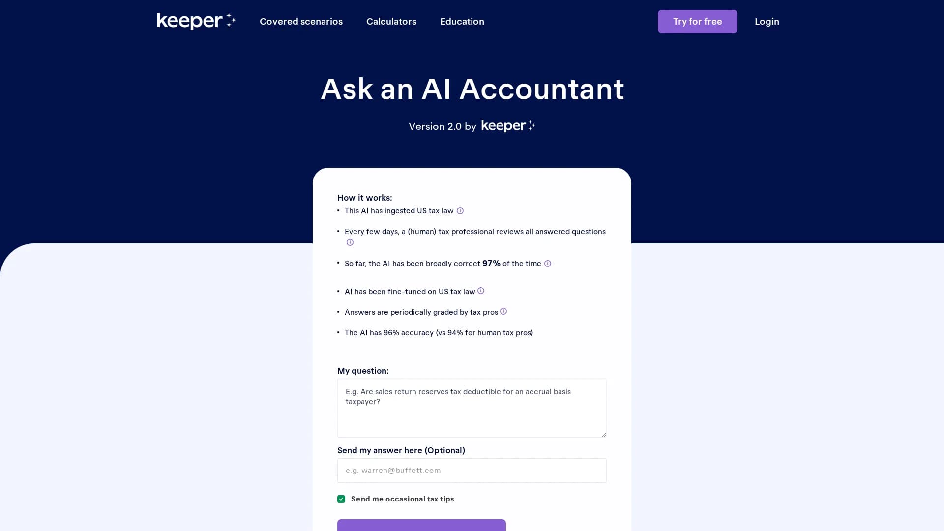 keepertax homepage