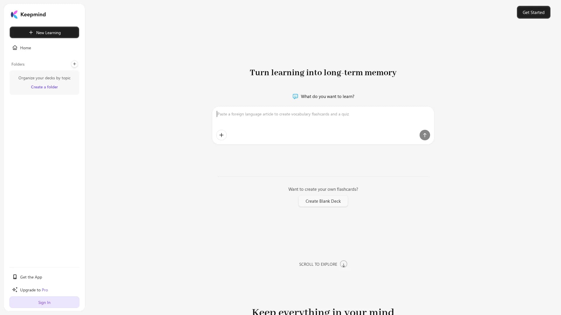 keepmind homepage