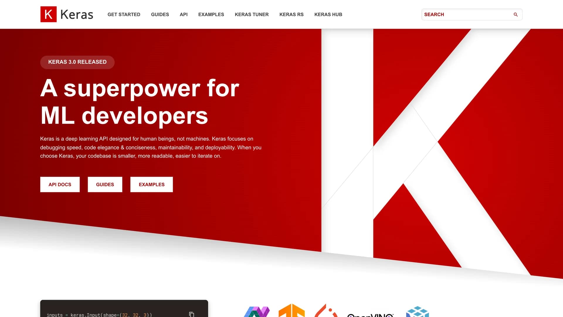 keras homepage