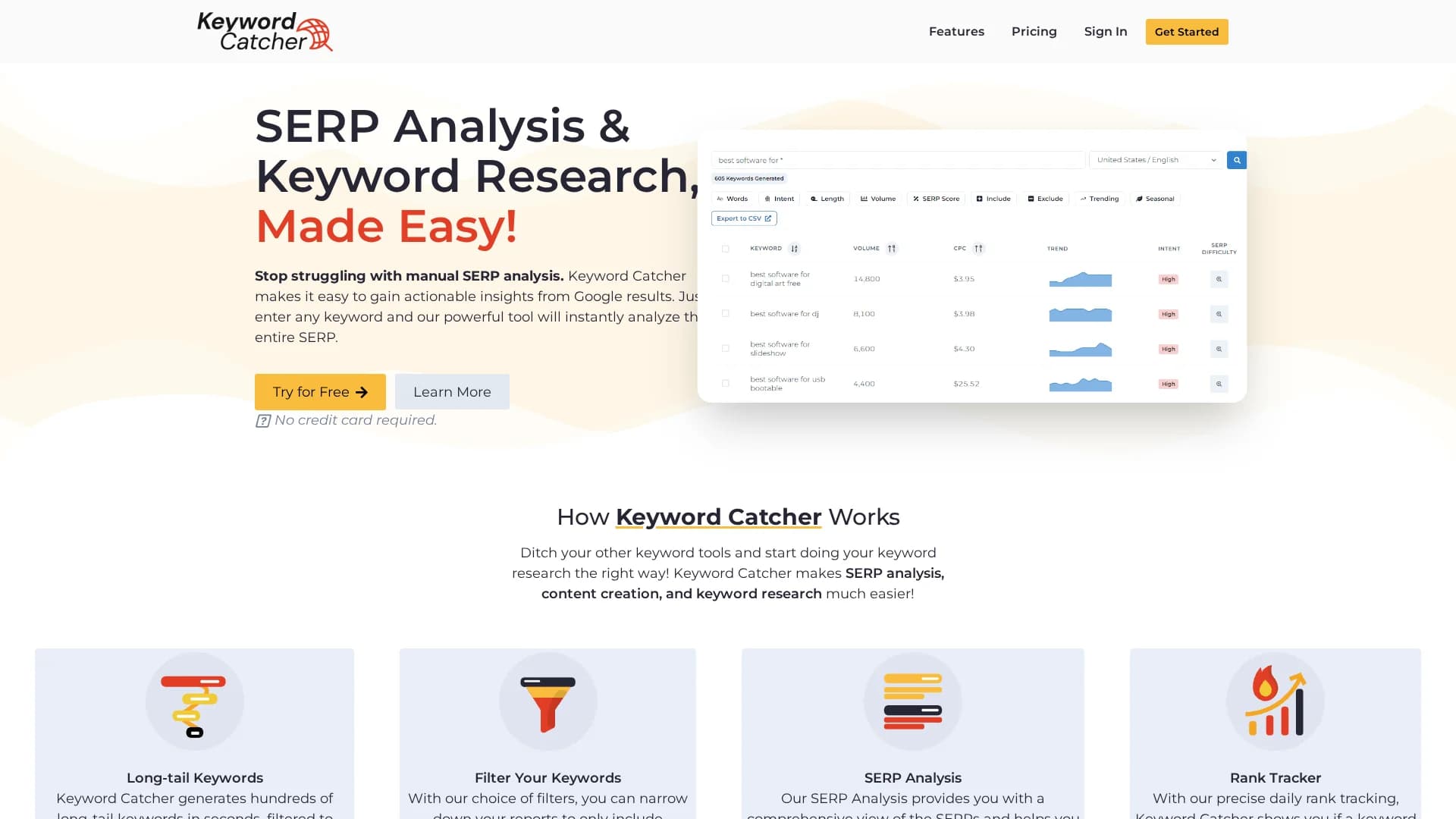 keyword-catcher homepage