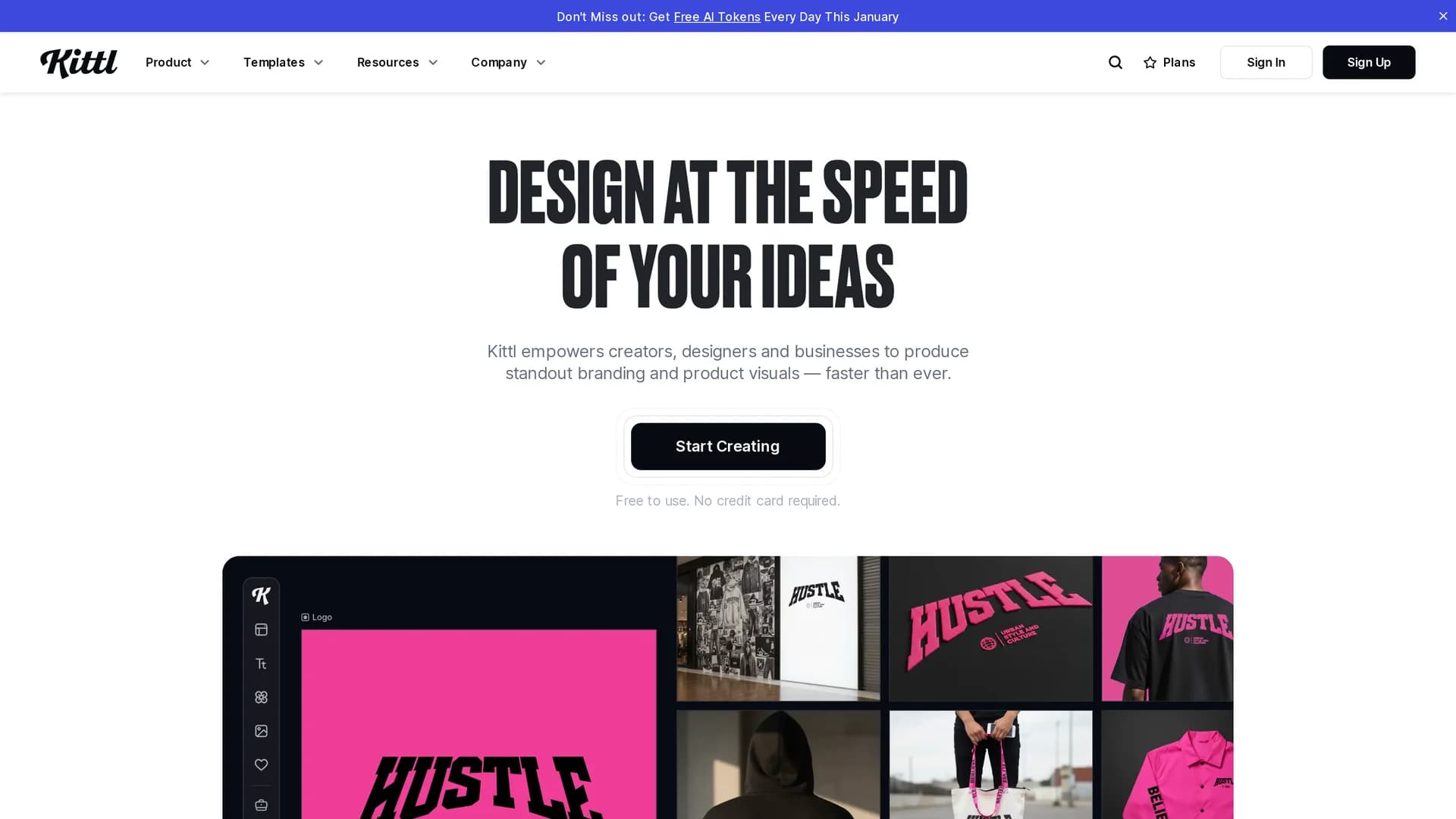 kittl-ai homepage