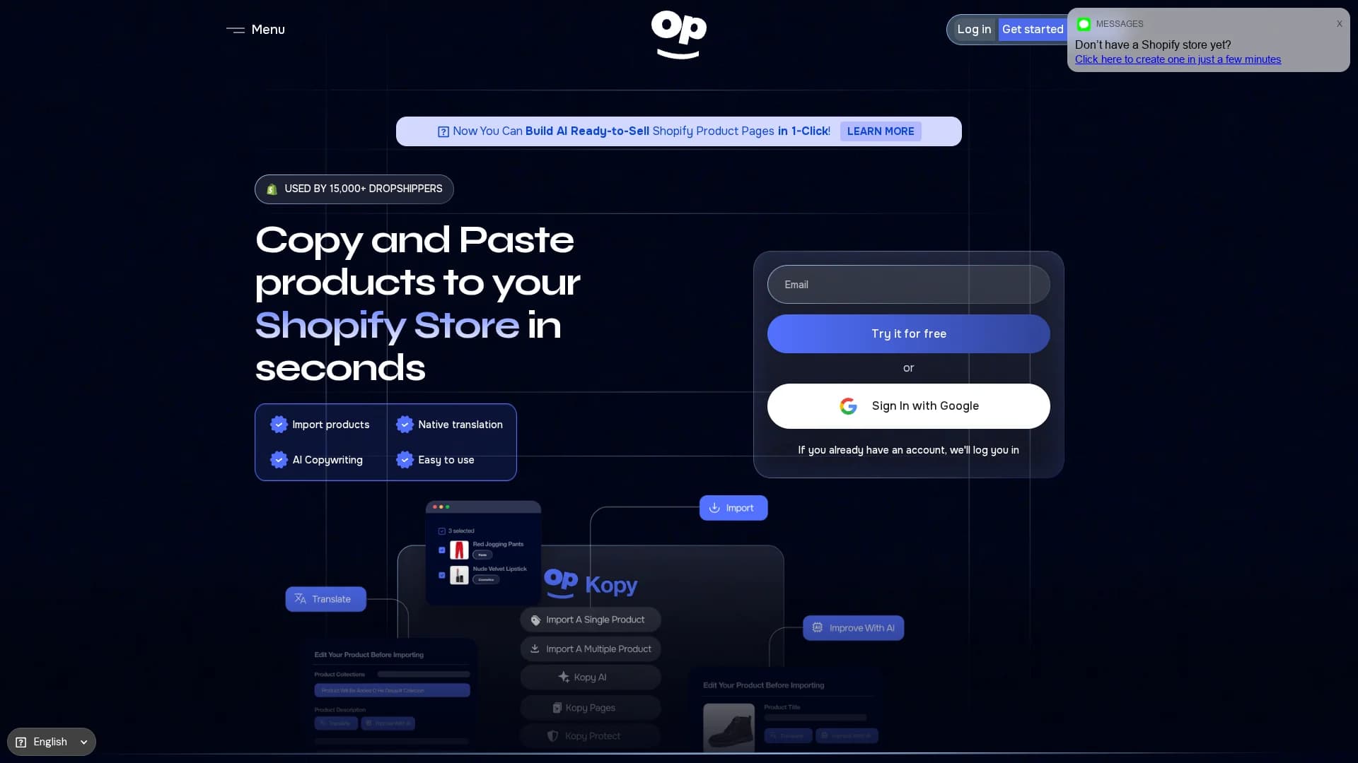 kopy homepage