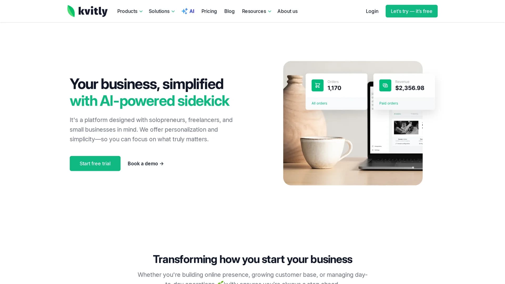 kvitly homepage