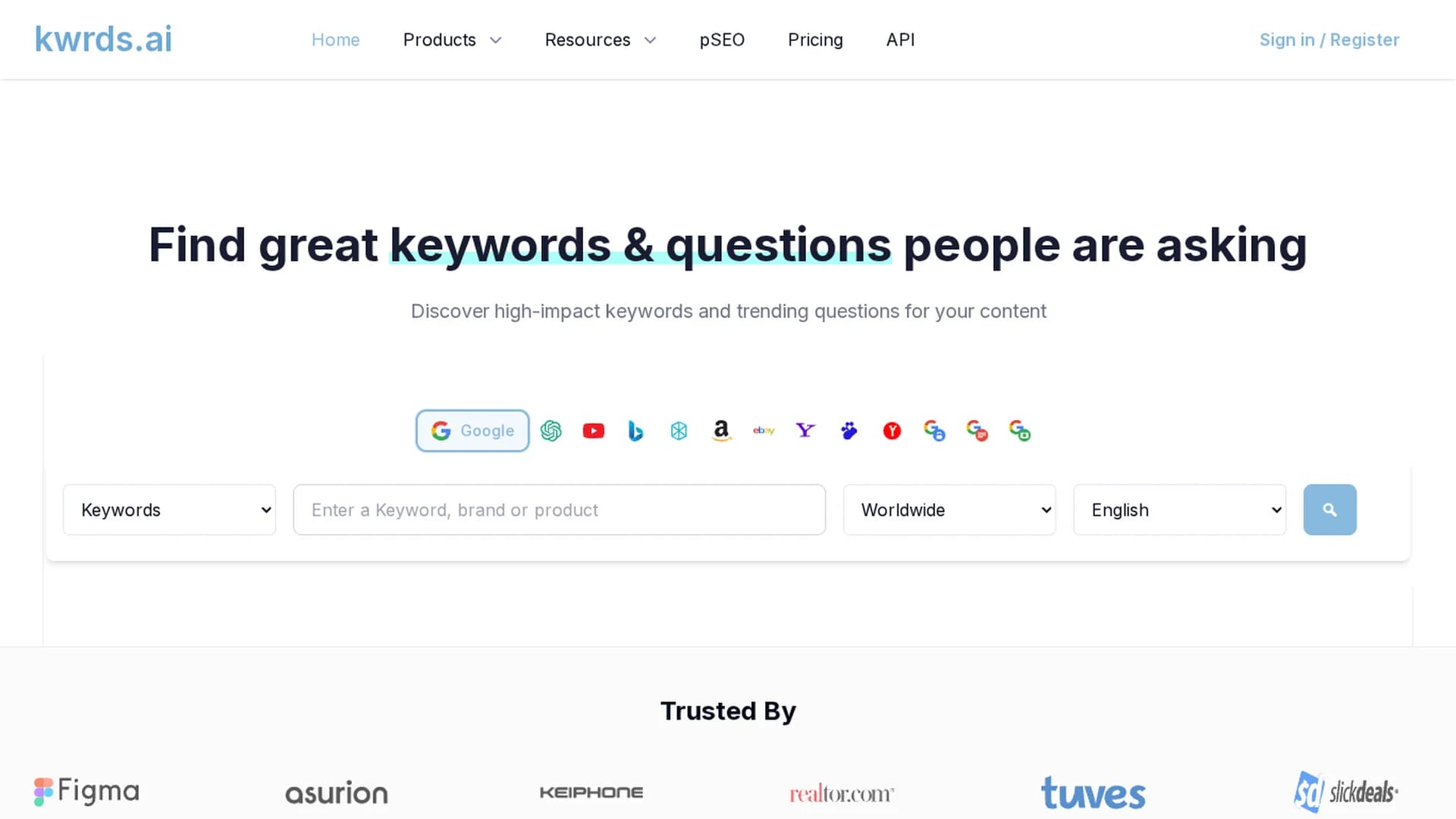 kwrds-ai homepage