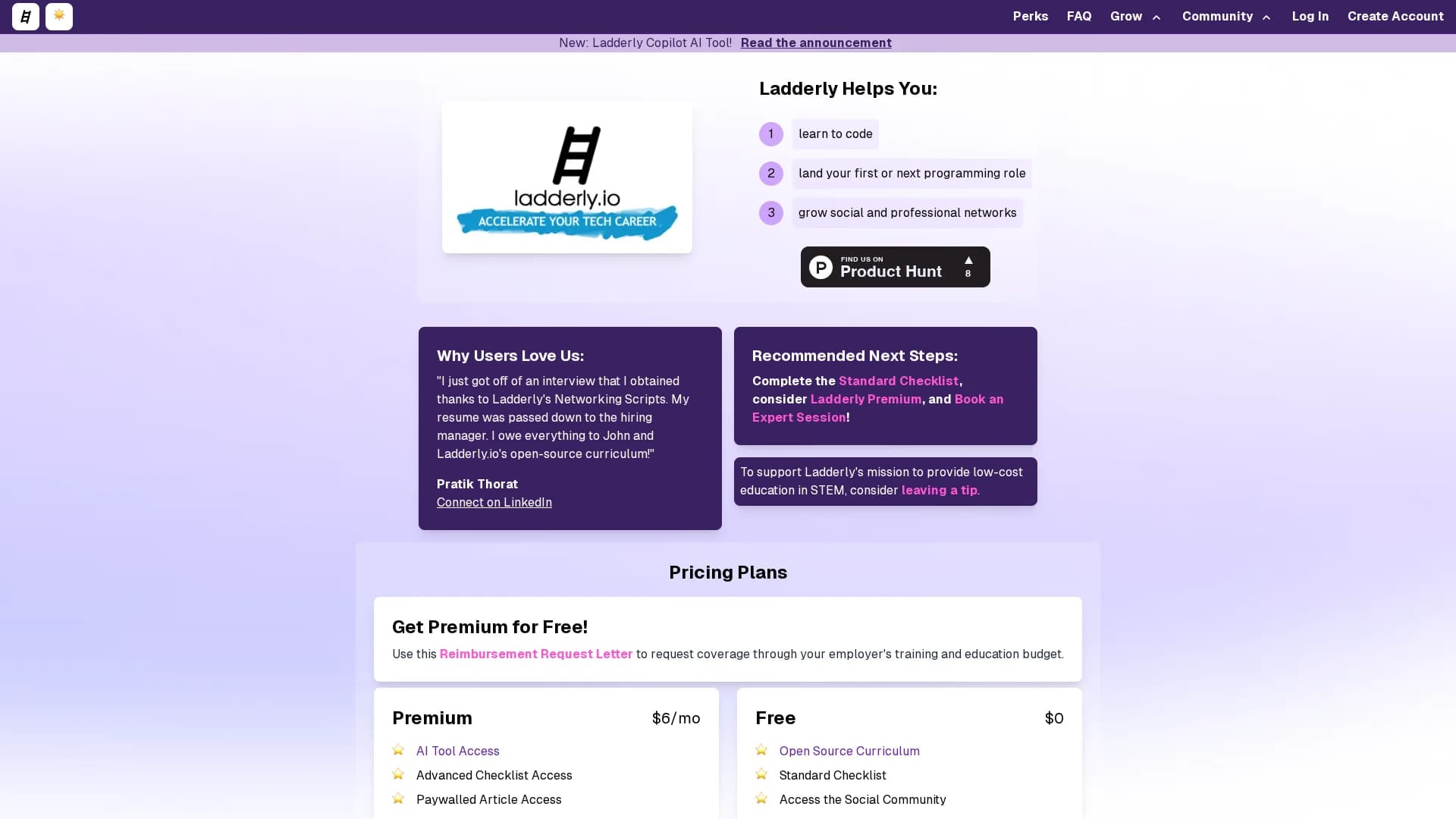 ladderly-io homepage