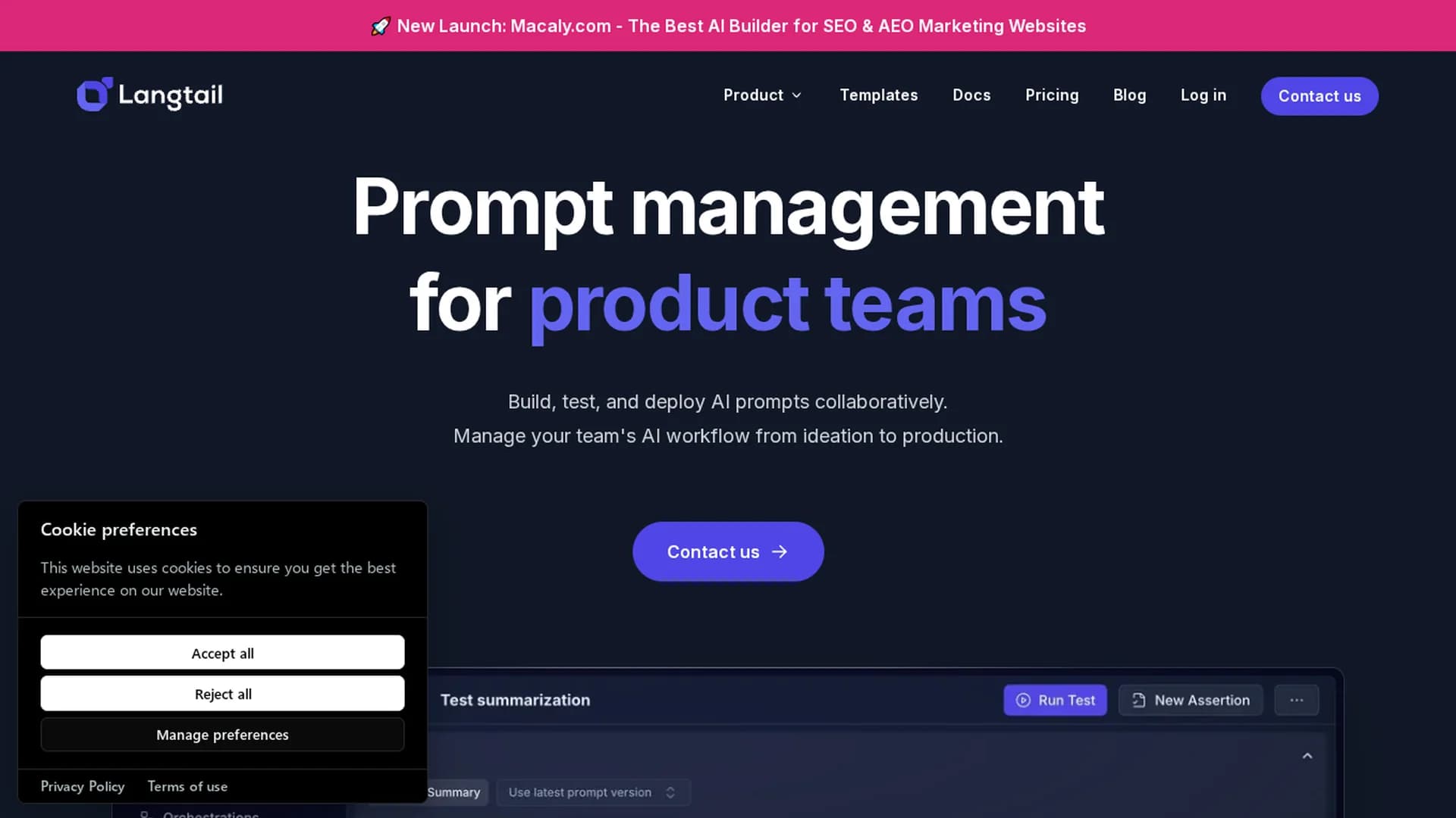 langtail homepage