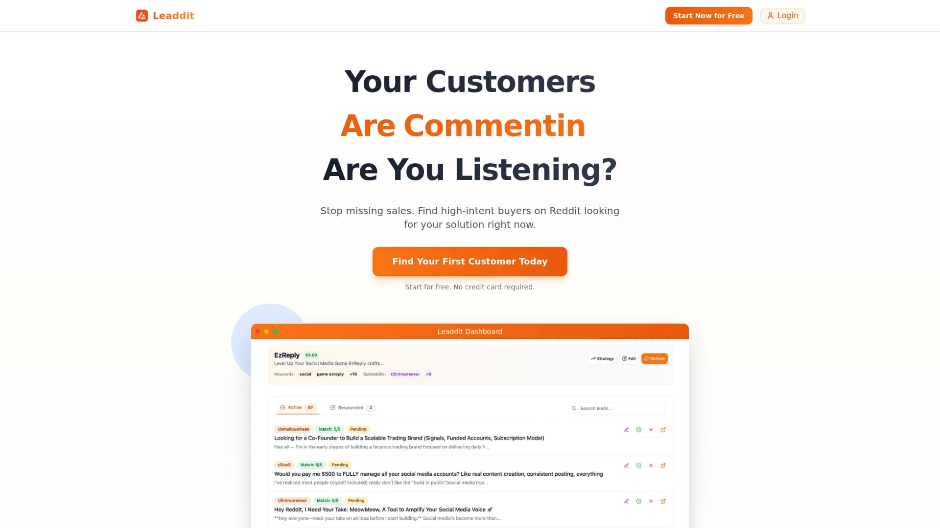leaddit homepage
