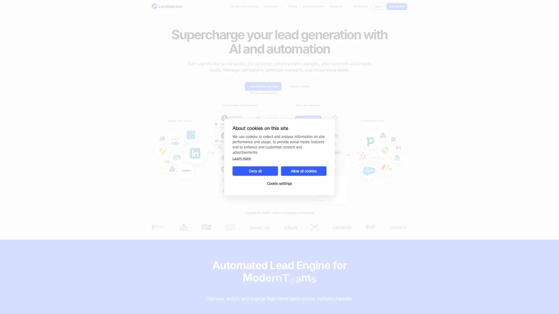 leadspicker homepage