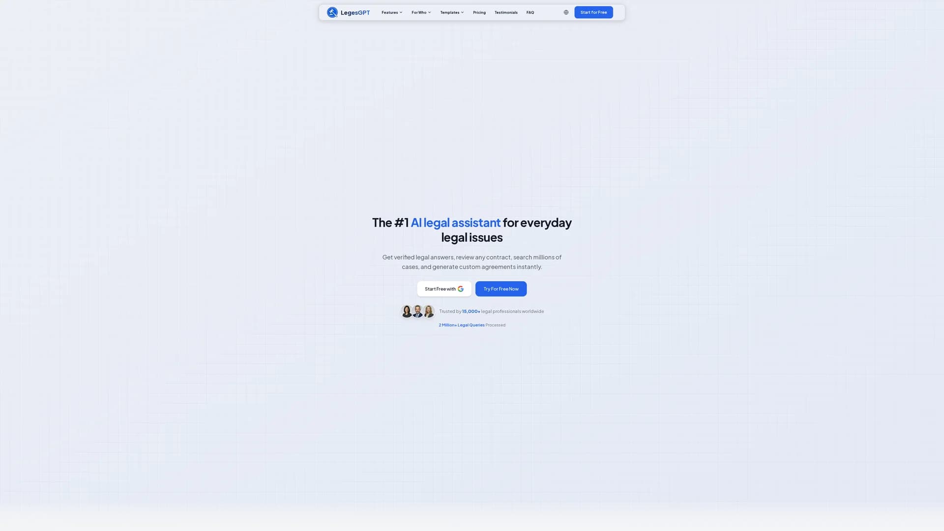 legesgpt homepage