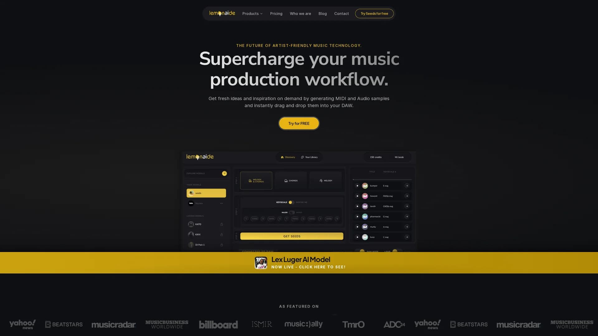 lemonaid-music homepage