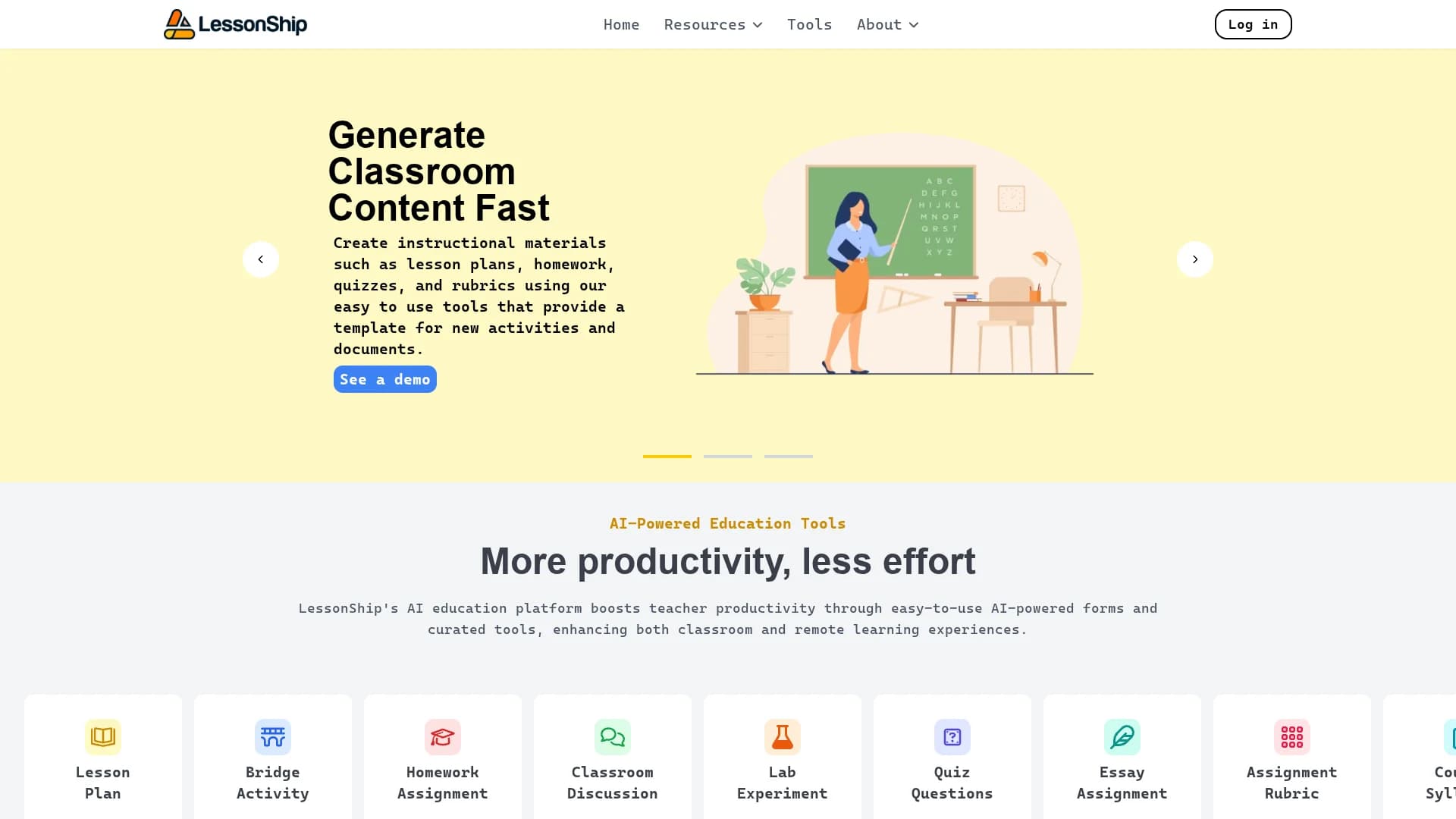 lessonship homepage