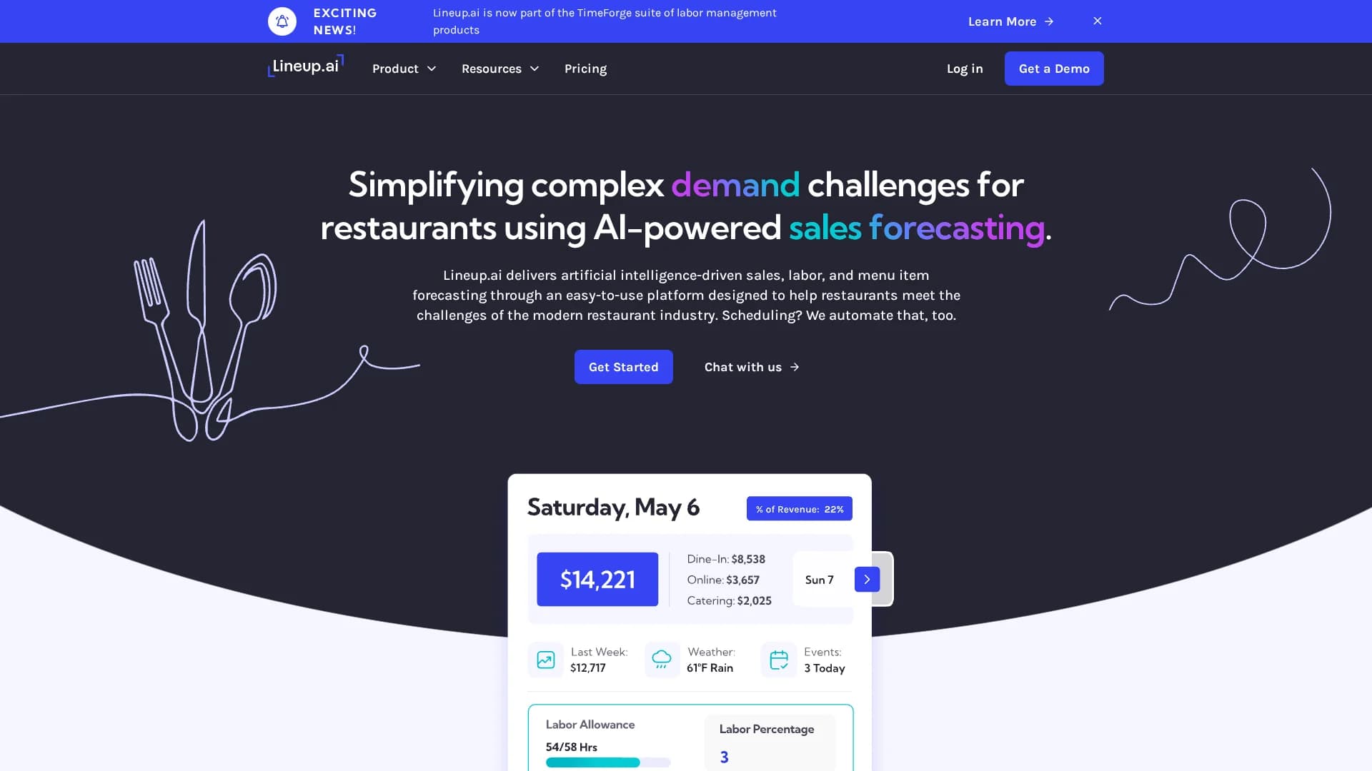 lineup-ai homepage