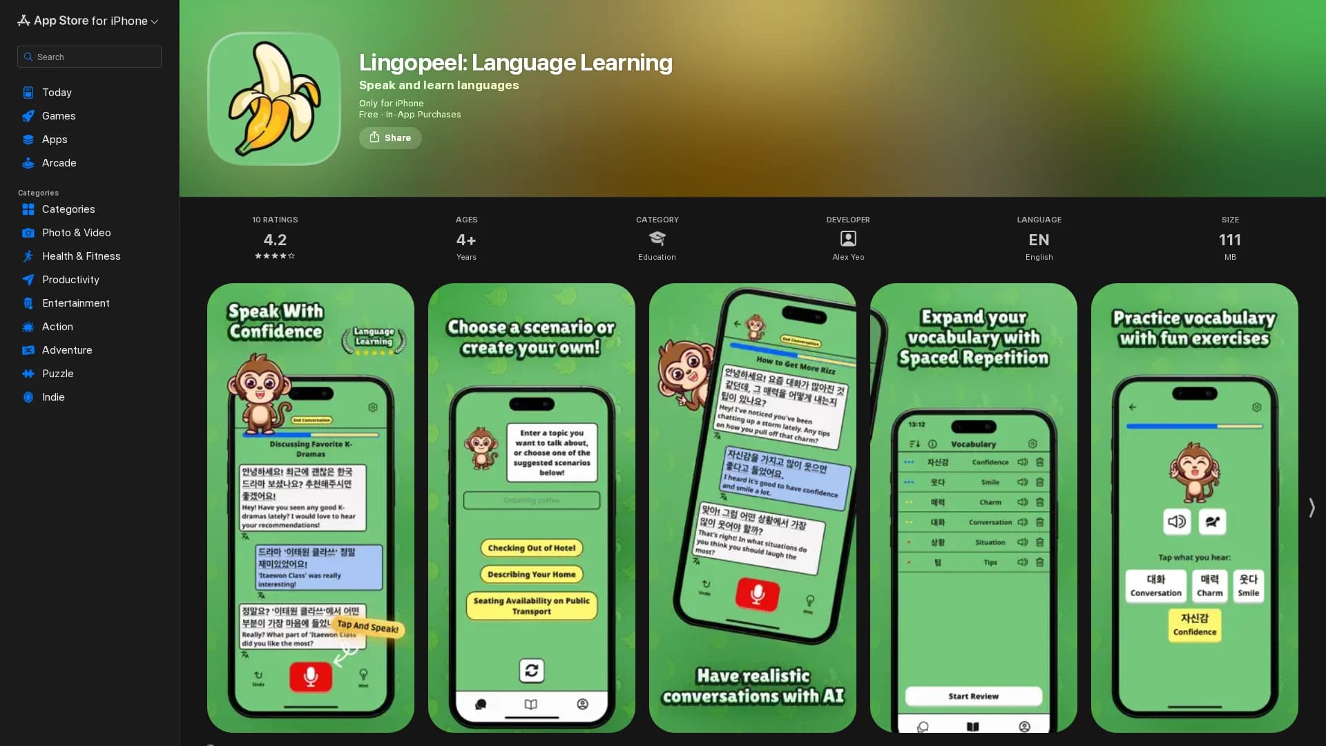lingopeel-ai homepage