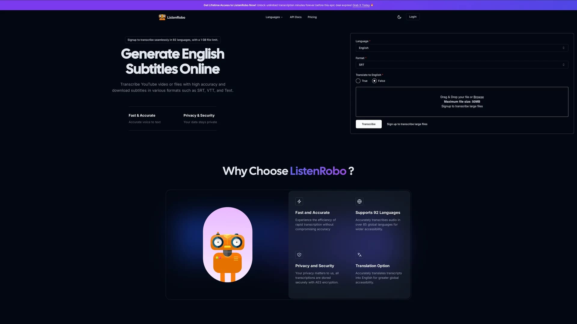 listenrobo homepage