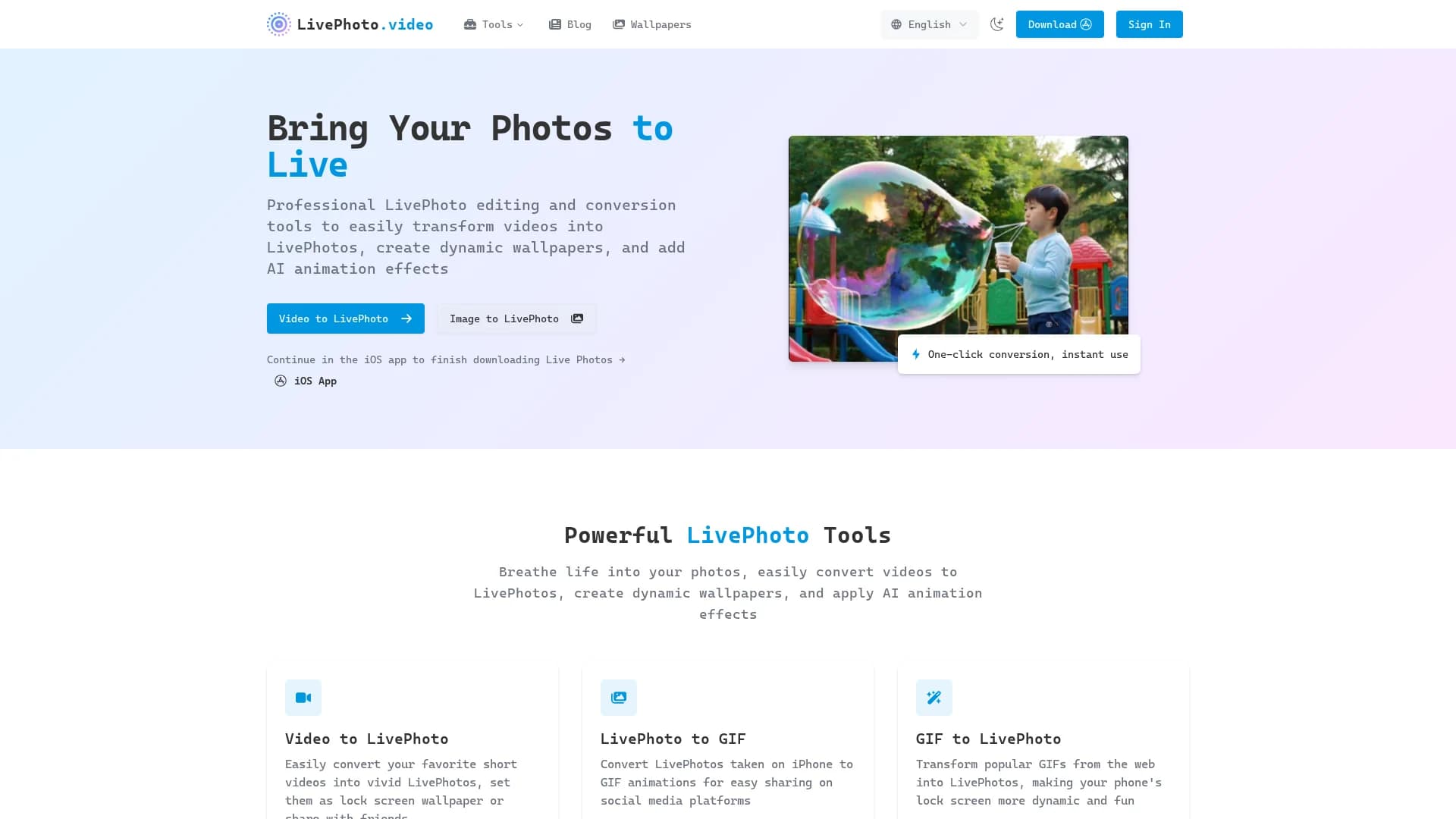 livephoto-video homepage